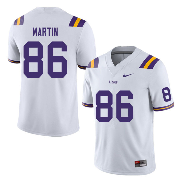Men #86 Michael Martin LSU Tigers College Football Jerseys Sale-White